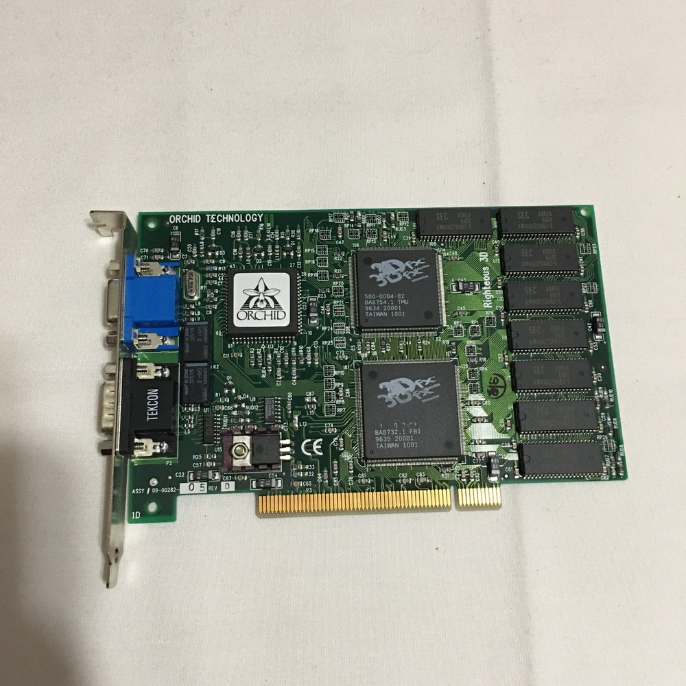 Orchid Technology Righteous 3D Graphics Card PCI Green Vintage Gaming Parts Only